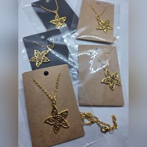 Goldtone Star Pendant Necklace